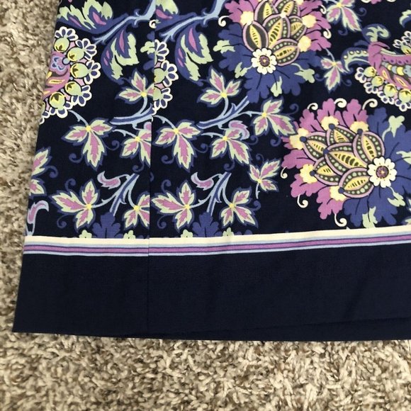 TALBOTS Petites women skirt  blue floral 2P Paisley Midi Length Zipper - Picture 4 of 10